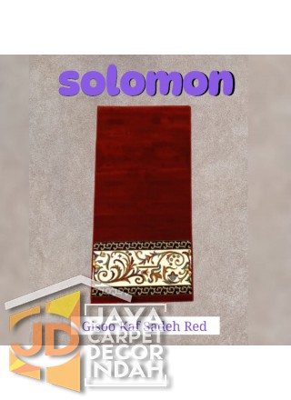  Sajadah Imam  Solomon  motif Gisoo Kaf Sadeh Red ukuran 60 x 120 cm & 60 x 150 cm